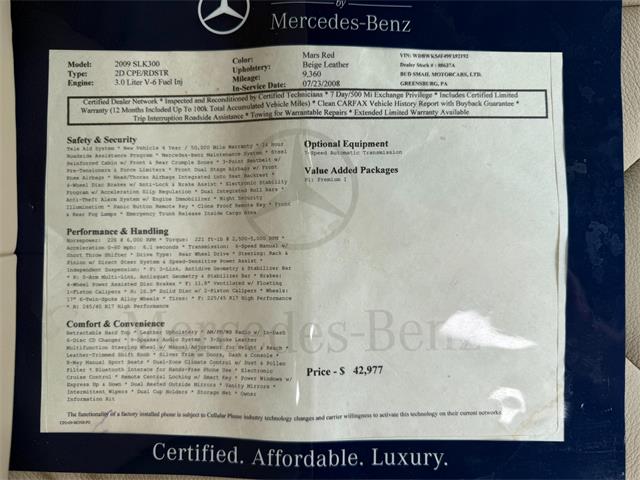 2009 Mercedes Benz SLK 300 (CC-2079484) for sale in Latrobe, Pennsylvania