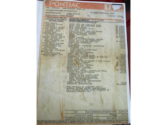 1978 Pontiac Firebird Trans Am (CC-2079771) for sale in Pittsburgh, Pennsylvania