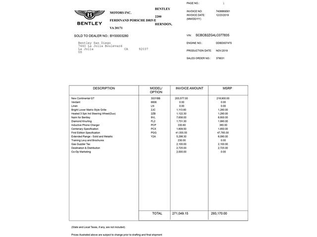 2020 Bentley Continental (CC-2079892) for sale in West Chester, Pennsylvania