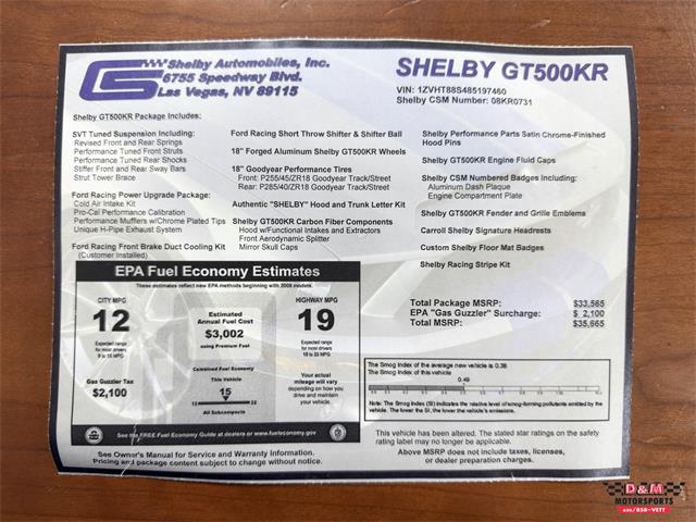 2008 Ford Shelby GT500  (CC-2083677) for sale in Glen Ellyn, Illinois