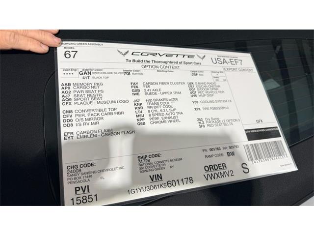 2019 Chevrolet Corvette Z06 (CC-2083743) for sale in Mill Hall, Pennsylvania