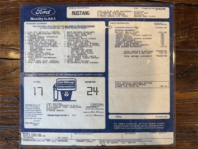 1989 Ford Mustang LX (CC-2084676) for sale in Marshall, Virginia