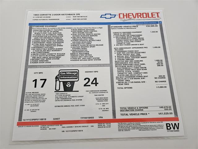 1993 Chevrolet Corvette (CC-2084890) for sale in Mill Hall, Pennsylvania