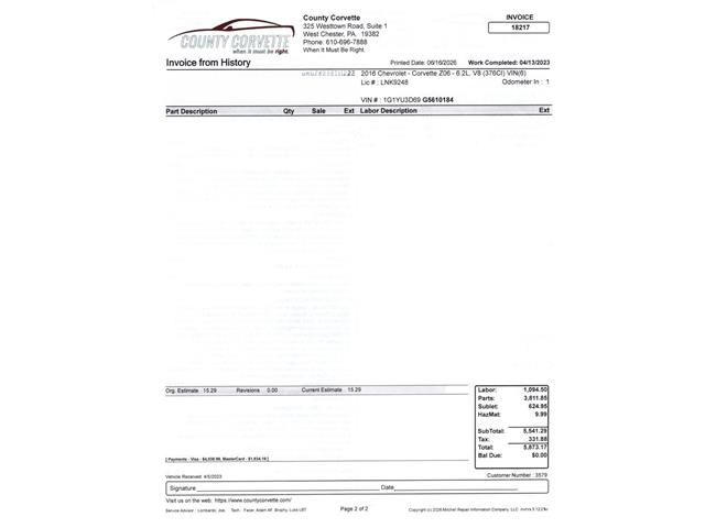 2016 Chevrolet Corvette (CC-2085535) for sale in West Chester, Pennsylvania