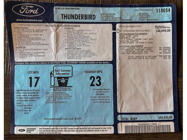 2002 Ford Thunderbird (CC-2085829) for sale in Elkhart, Indiana