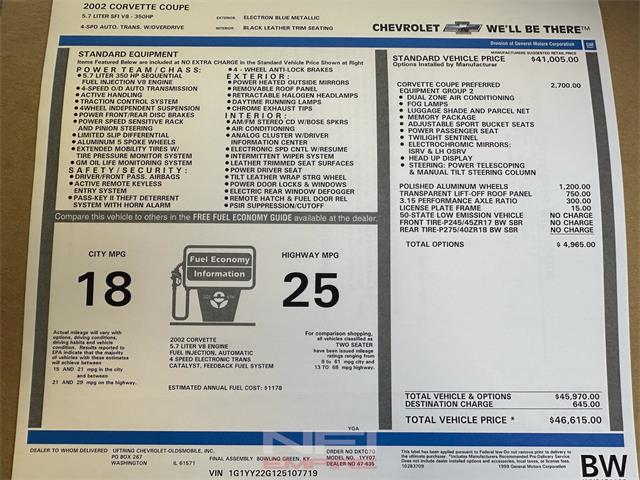 2002 Chevrolet Corvette (CC-2085941) for sale in North East, Pennsylvania