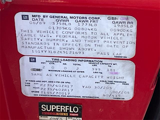 1989 Chevrolet Corvette (CC-2086052) for sale in Sarasota, Florida