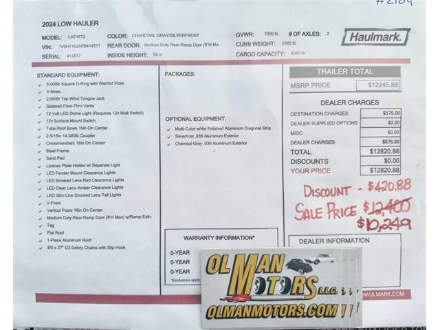2024 Miscellaneous Trailer (CC-2086282) for sale in Louisville, Ohio