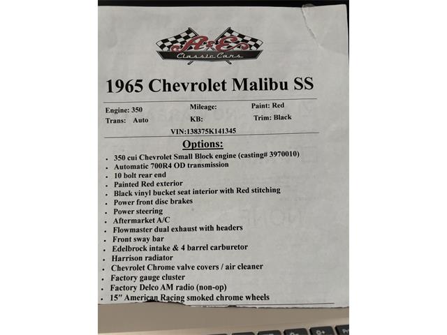 1965 Chevrolet Chevelle Malibu SS (CC-2086376) for sale in ROSSVILLE, Kansas