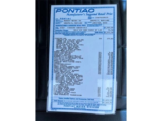 1967 Pontiac Firebird (CC-2086668) for sale in Clarksburg, Maryland