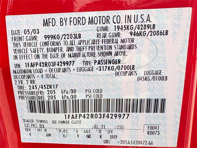 2003 Ford Mustang (CC-2086894) for sale in Bradenton, Florida