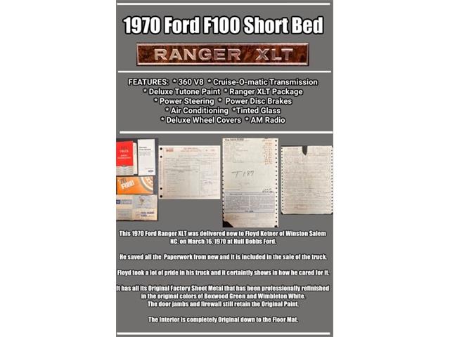 1970 Ford F100 (CC-2087204) for sale in Greensboro, North Carolina