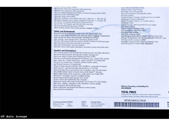 2018 Porsche 911 GT3 (CC-2087449) for sale in Rancho Cordova, California