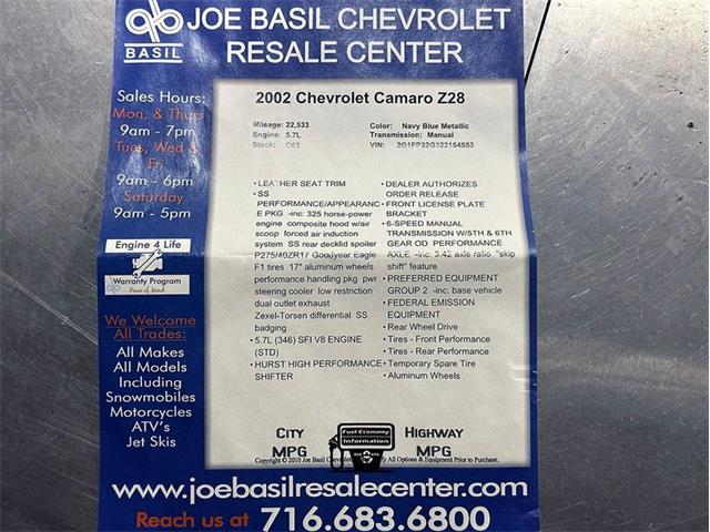 2002 Chevrolet Camaro (CC-2087997) for sale in Depew, New York