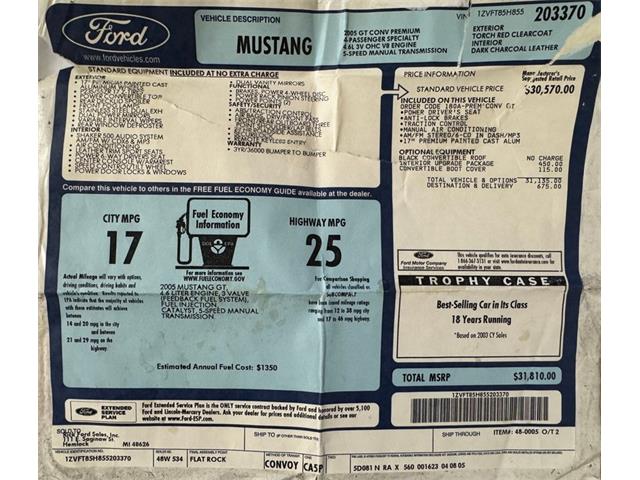 2005 Ford Mustang (CC-2088222) for sale in Morgantown, Pennsylvania