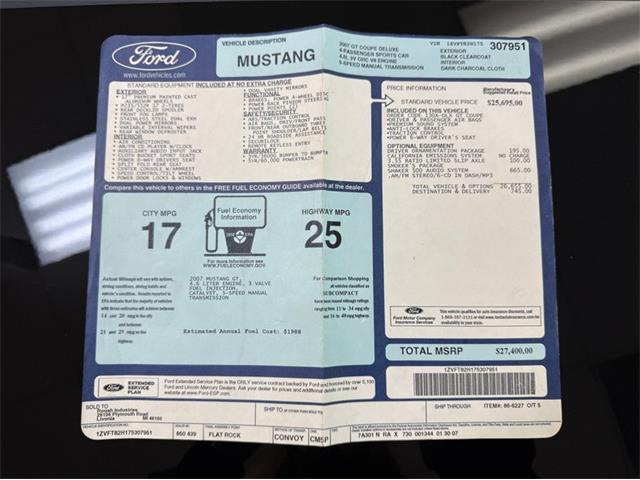 2007 Ford Mustang (CC-2088575) for sale in Greensboro, North Carolina