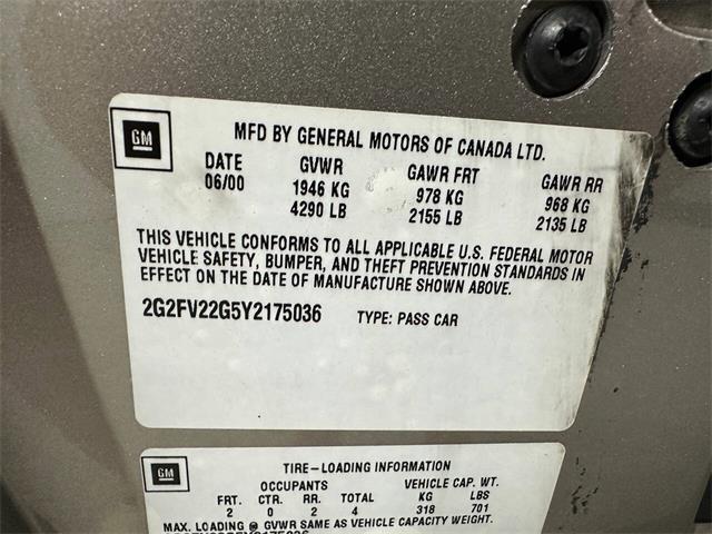 2000 Pontiac Firebird (CC-2088719) for sale in McDonald, Pennsylvania