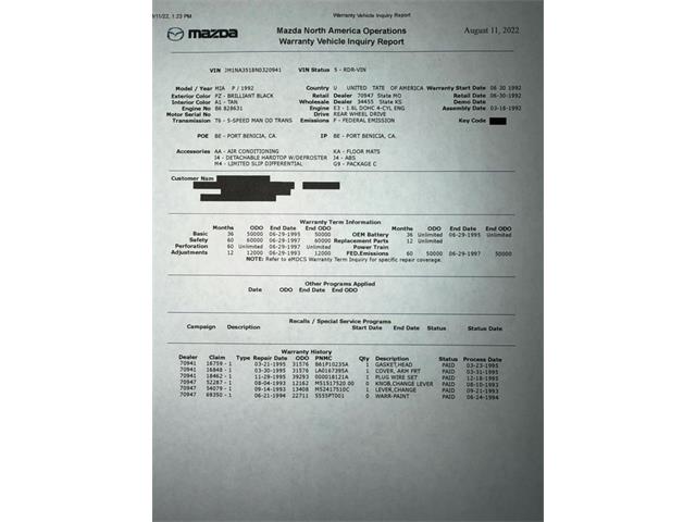 1992 Mazda MX-5 Miata (CC-2089280) for sale in Lenexa, Kansas