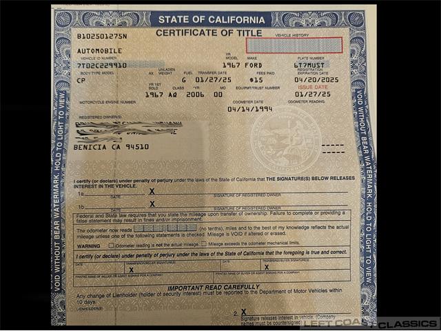 1967 Ford Mustang Fastback (CC-2089507) for sale in Sonoma, California