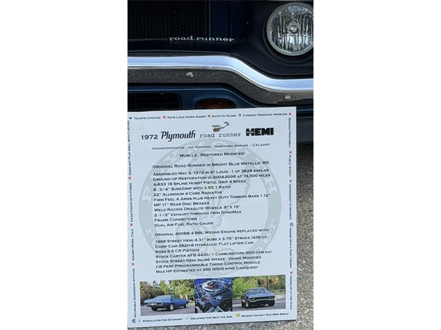 1972 Plymouth Road Runner (CC-2089924) for sale in Calgary, Alberta