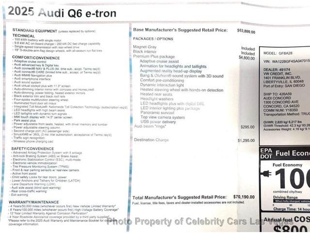 2025 Audi e-tron (CC-2091056) for sale in Las Vegas, Nevada