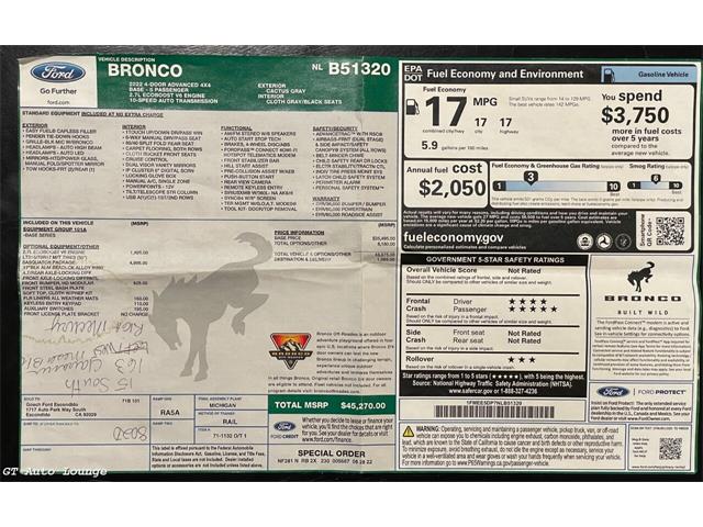 2022 Ford Bronco (CC-2091370) for sale in Rancho Cordova, California