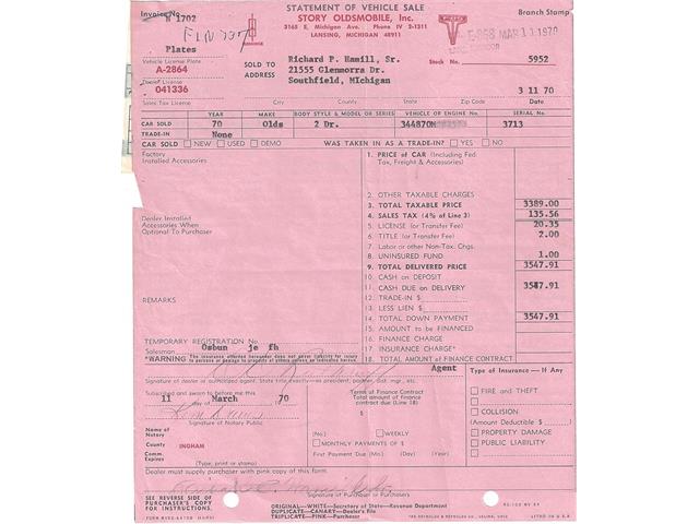 1970 Oldsmobile 442 (CC-2091474) for sale in Venice, Florida