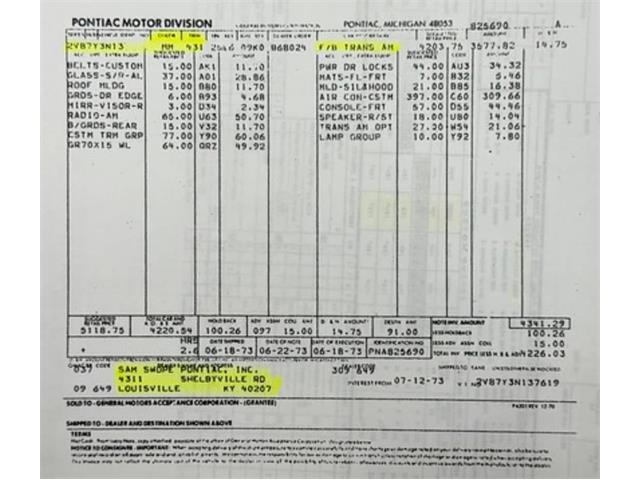 1973 Pontiac Firebird Trans Am (CC-2091870) for sale in Punta Gorda, Florida