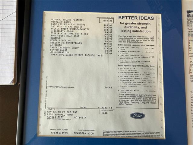1968 Ford Mustang Fastback (CC-2092197) for sale in Greene, Iowa