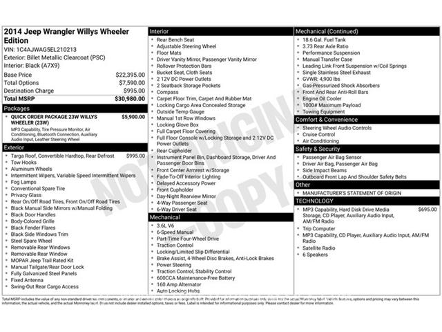2014 Jeep Wrangler (CC-2092797) for sale in Ft Worth, Texas