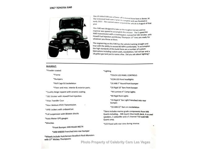 1967 Toyota Land Cruiser FJ40 (CC-2093001) for sale in Las Vegas, Nevada