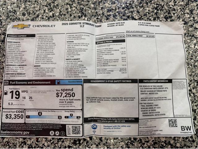 2025 Chevrolet Corvette (CC-2093228) for sale in Newfield, New Jersey