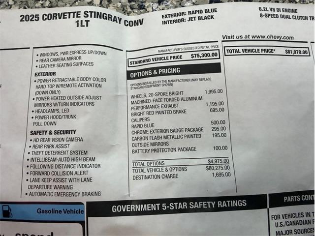2025 Chevrolet Corvette (CC-2093228) for sale in Newfield, New Jersey