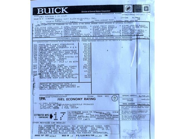 1981 Buick Riviera (CC-2093308) for sale in Hingham, Massachusetts