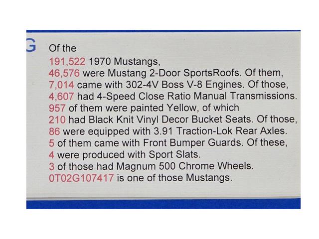 1970 Ford Mustang Boss 302 (CC-2093331) for sale in Hilton, New York