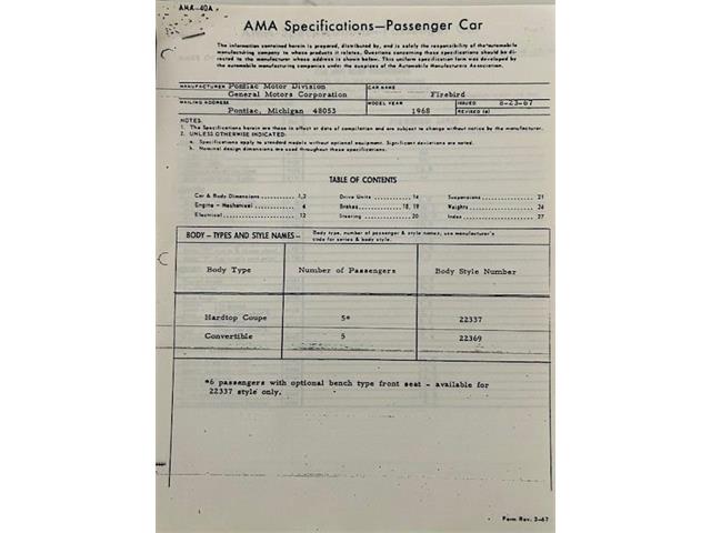 1968 Pontiac Firebird (CC-2090341) for sale in Greensboro, North Carolina
