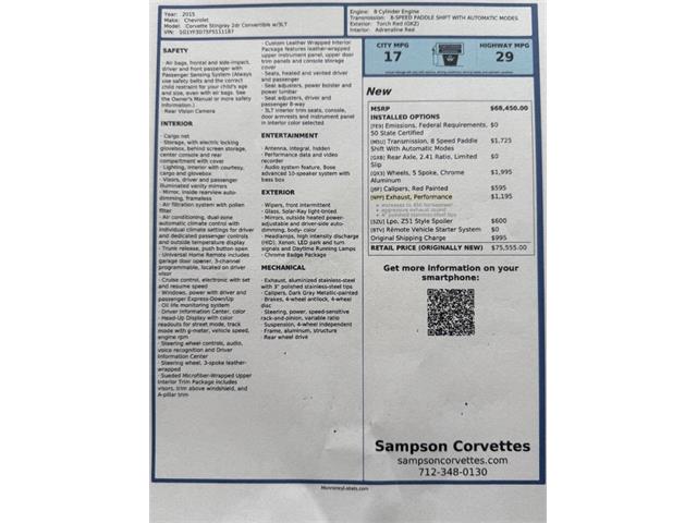 2015 Chevrolet Corvette (CC-2094236) for sale in Sanborn, Iowa