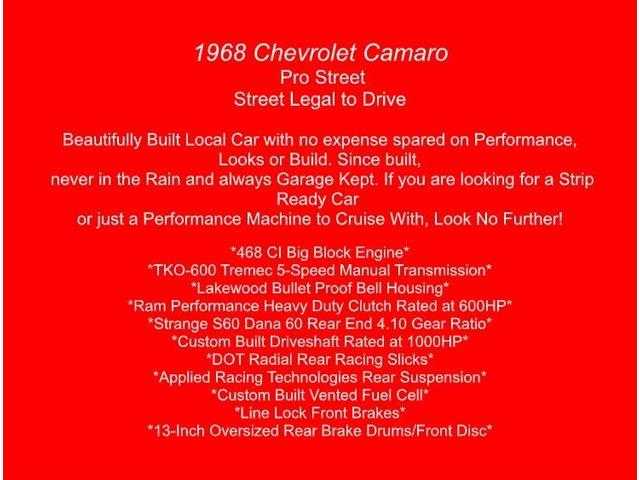 1968 Chevrolet Camaro (CC-2094380) for sale in Christiansburg, Virginia