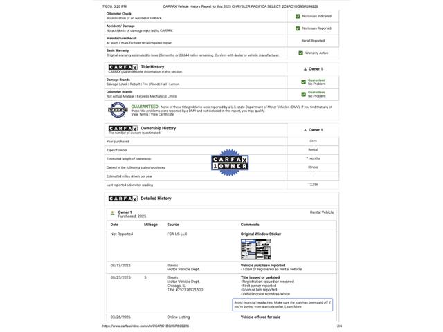 2025 Chrysler Pacifica (CC-2090455) for sale in Ramsey, Minnesota
