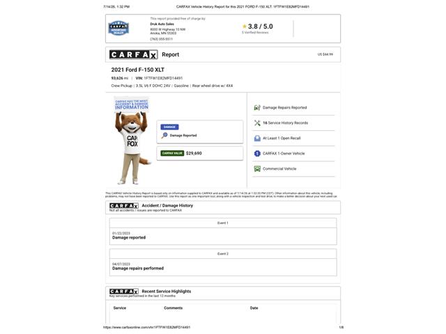 2021 Ford F150 (CC-2090472) for sale in Ramsey, Minnesota