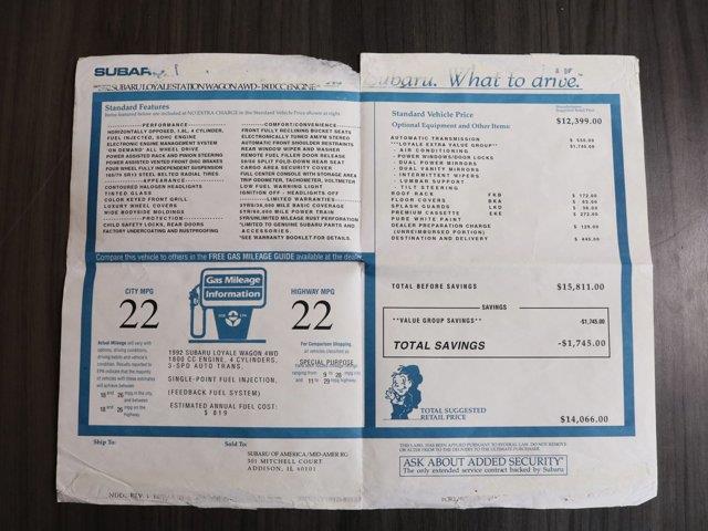 1992 Subaru Loyale (CC-2094727) for sale in Christiansburg, Virginia