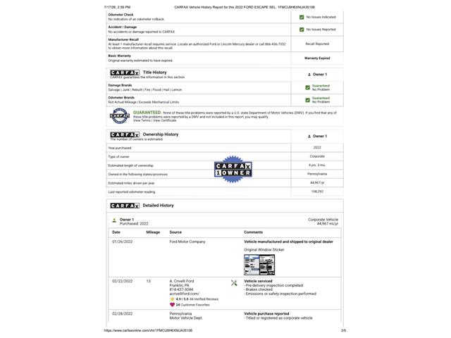 2022 Ford Escape (CC-2095193) for sale in Ramsey, Minnesota