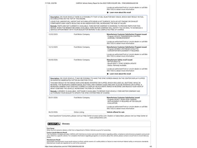 2022 Ford Escape (CC-2095193) for sale in Ramsey, Minnesota