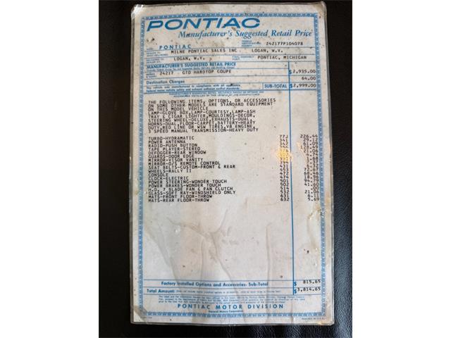 1967 Pontiac GTO (CC-2090537) for sale in Orrville, Ohio