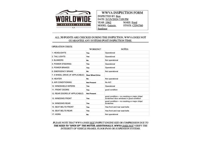 1962 Ford Galaxie Sunliner (CC-2095883) for sale in Denver , Colorado