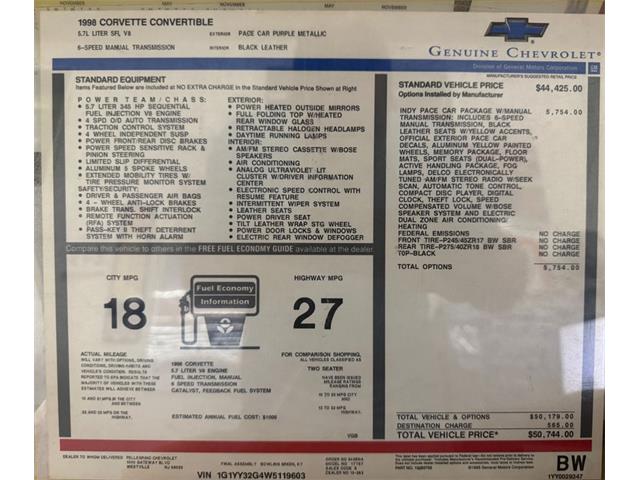 1998 Chevrolet Corvette (CC-2090601) for sale in Morgantown, Pennsylvania