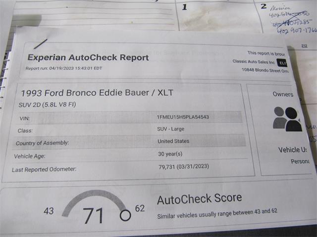 1993 Ford Bronco (CC-2097137) for sale in Omaha, Nebraska
