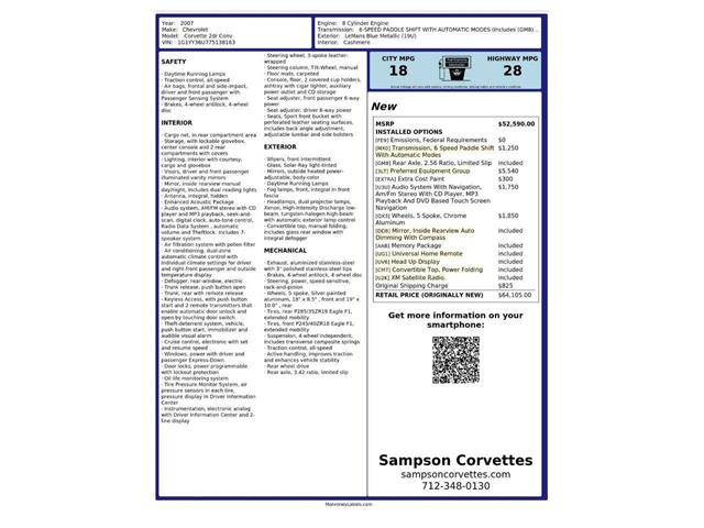 2007 Chevrolet Corvette (CC-2097374) for sale in Sanborn, Iowa