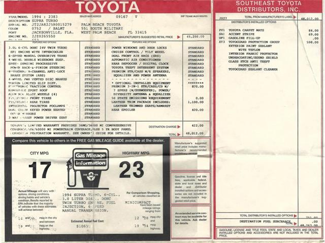 1994 Toyota Supra (CC-2097488) for sale in Alsip, Illinois