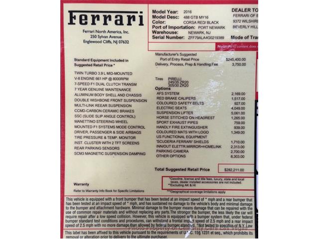2016 Ferrari 488 GTB (CC-2098725) for sale in Las Vegas, Nevada